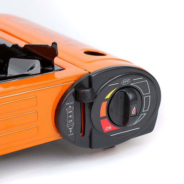 Dual Burner Butane Camping Stove, Portable Outdoor Cooker with Auto-Ignition & Carrying Case