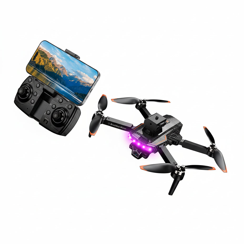 طائرة HOCO DI85 بدون طيار قابلة للطي مزودة بكاميرا عالية الدقة - واي فاي FPV، تدفق بصري، دوران 360 درجة، طائرة رباعية المراوح سهلة الاستخدام للمبتدئين