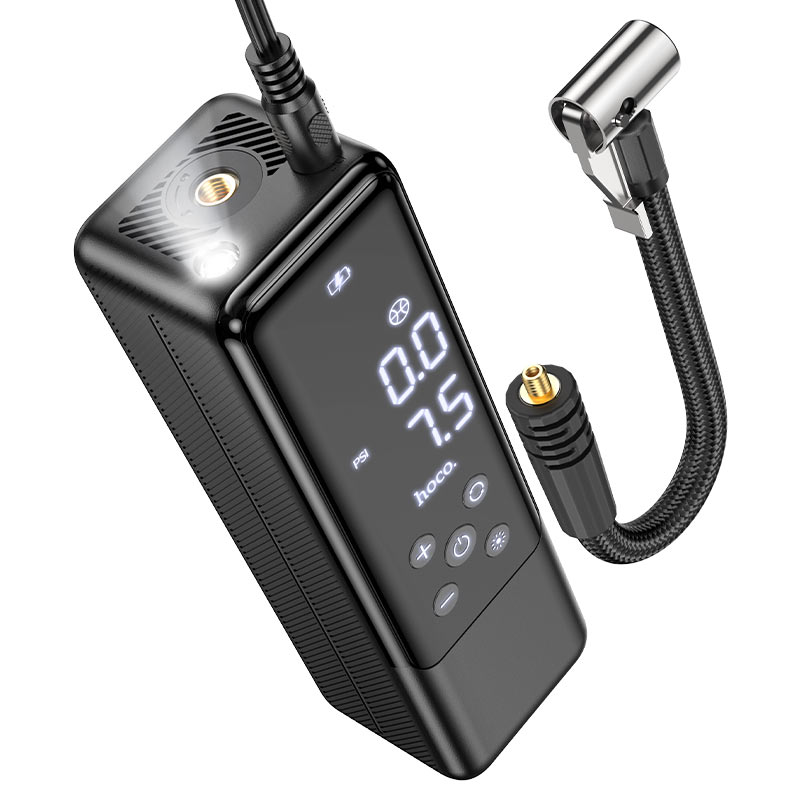 مضخة هواء ذكية HOCO ZP5، ضغط هواء 3.5 بار، أربعة أوضاع تشغيل، شاشة LED 