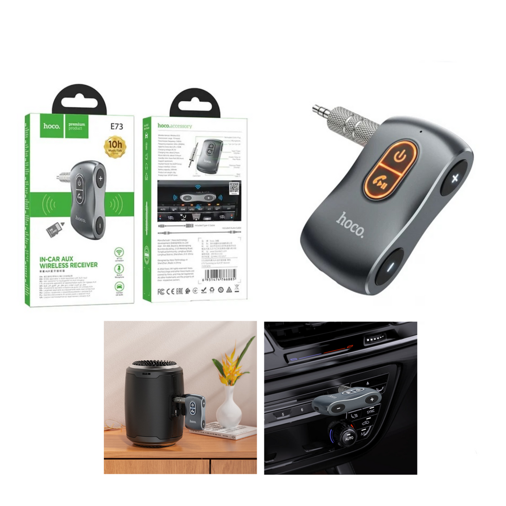 جهاز استقبال Hoco Car BT “E73 Tour” مخرج AUX 3.5 ملم
