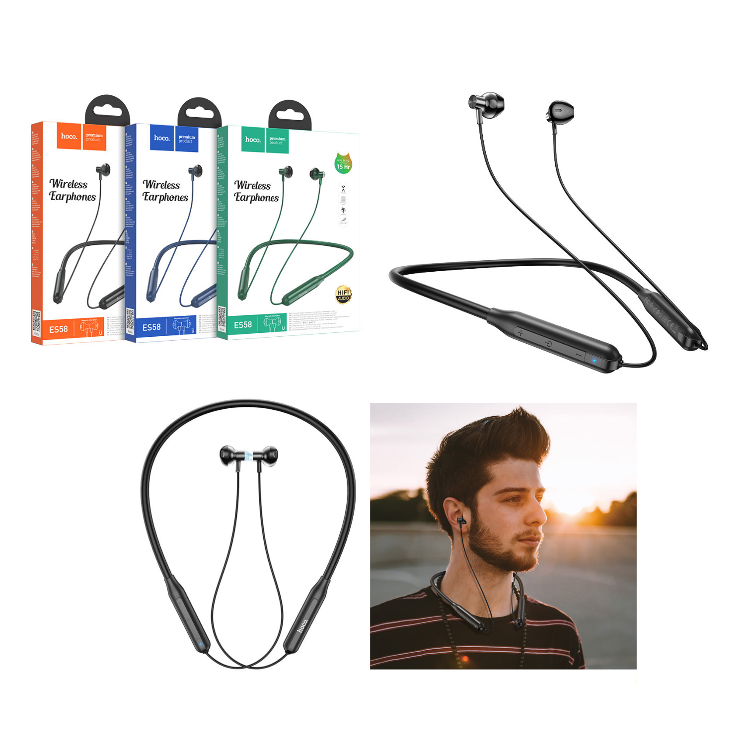 سماعة هوكو ES58 ساوند تايد اللاسلكية بتقنية البلوتوث مع ميكروفون