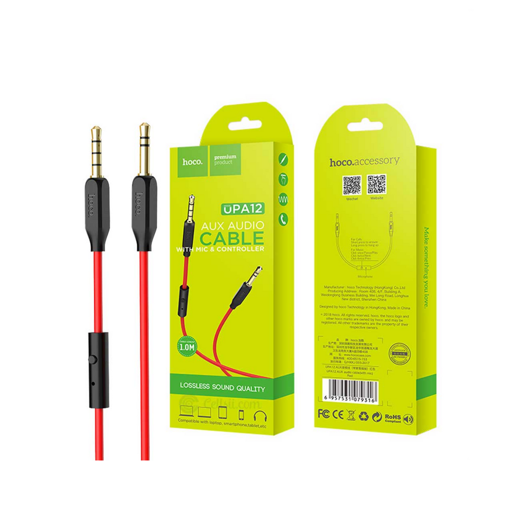 Hoco Cable 3.5mm to 3.5mm “UPA12” audio AUX TYPE braid with microphone