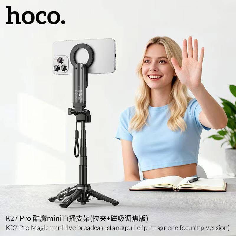 حامل HOCO K27 Pro للعروض الحية مع جهاز تحكم عن بعد مغناطيسي ولاسلكي