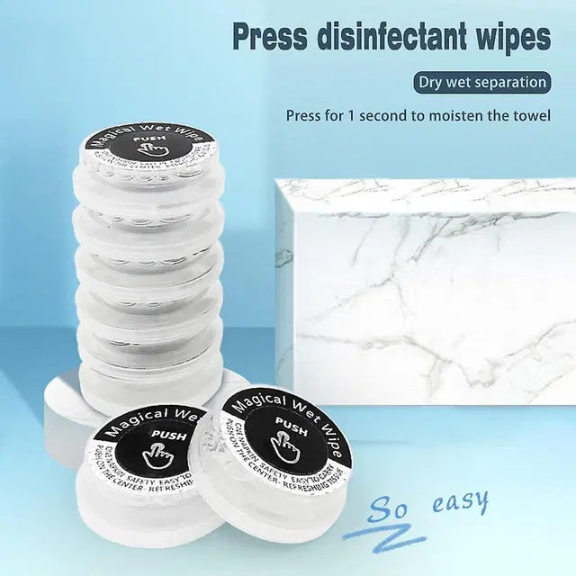 مناديل ماجيكال بوش المبللة توفر راحة الاستخدام مرة واحدة للتنظيف الفعال والصحي أثناء التنقل (علبة 50 قطعة)