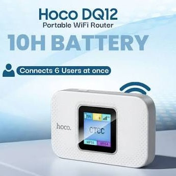 Hoco DQ12 Mobile Portable WiFi Router 10-Hour Battery 6-User Support