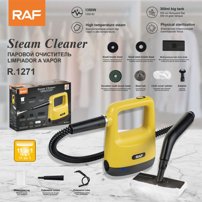 RAF 300ml Handheld Steam Cleaner with Replaceable Heads