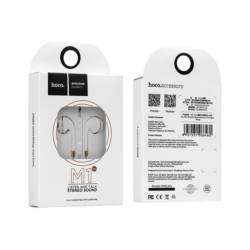 HOCO m1 Wired Earphone With Microphone 3.5mm