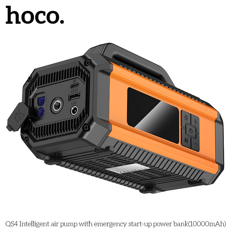 Hoco QS4 Air Pump with Emergency Start Power Bank 10000mAh - Multi-Function Portable Power.