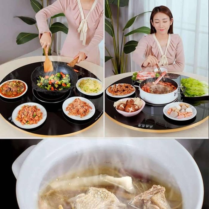 Electric Warming Tray Round Food Warmer Hot Plate 80cm