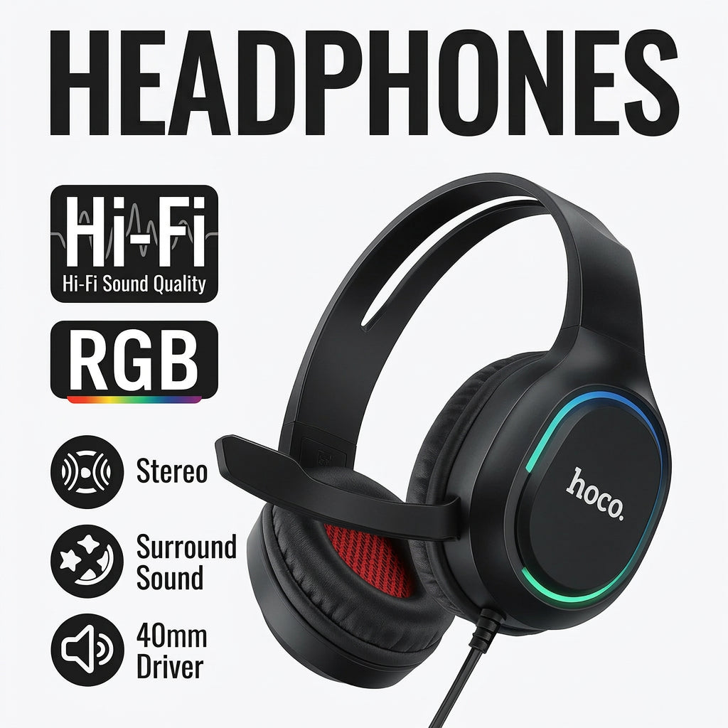HOCO ESD21 Greet Gaming RGB Wired Headphones