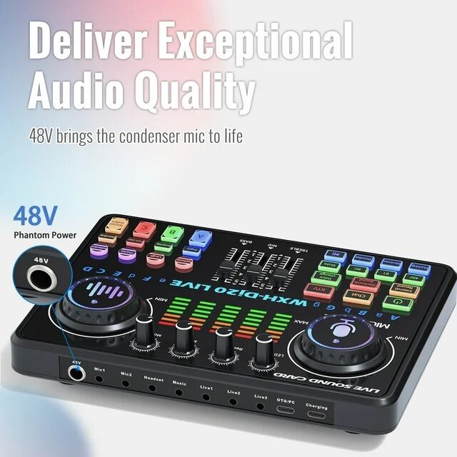 بطاقة صوت DJ20 مع ميكروفون U87P مجموعة كاملة