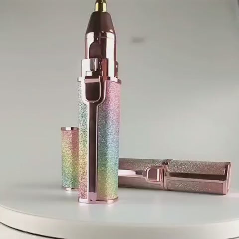 ماكينة حلاقة صغيرة لإزالة الشعر للنساء مع أحمر شفاه للحلاقة وتشذيب الحواجب