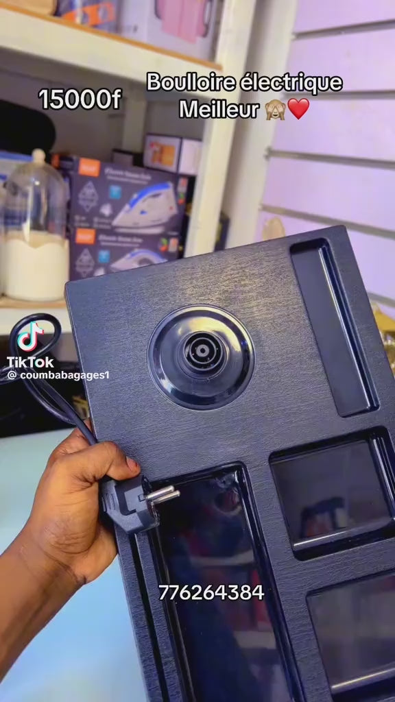 Electric Hotel Kettle With 2 Ceramic Cups Black 1.2L