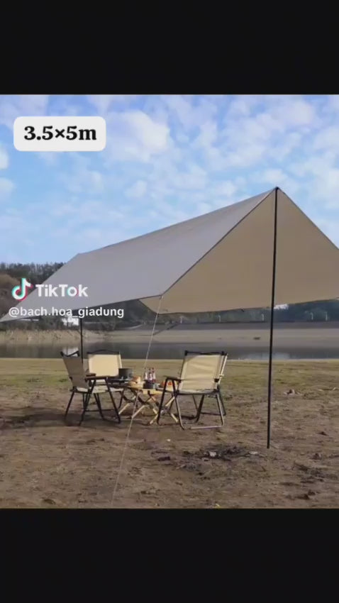 Tent Tarps Awning Canopy Set Outdoor Beach Tent Tarp Wear-Resistant, Waterproof Awning Tarps