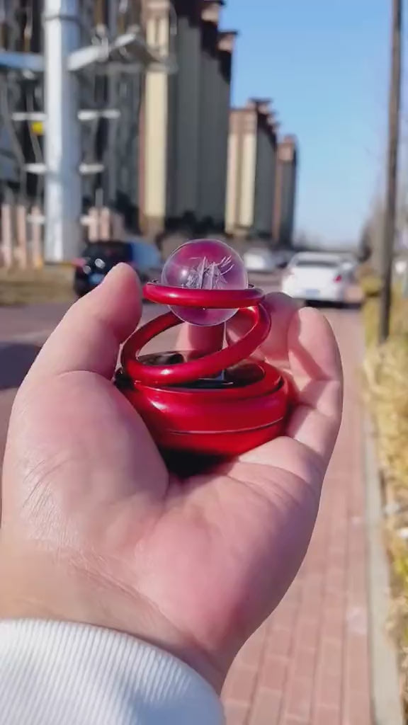 معطر جو للسيارة يعمل بالطاقة الشمسية، دوار تلقائي، حلقة مزدوجة، موزع للزيوت العطرية، العلاج بالروائح 