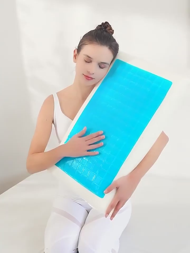 Orthopedic Gel Silicon Memory Foam Cushion Neck Pillow, White