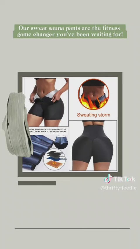 Sauna Sweat Shorts For Women High Waist Weight Loss Waist Trainer Compression Pants