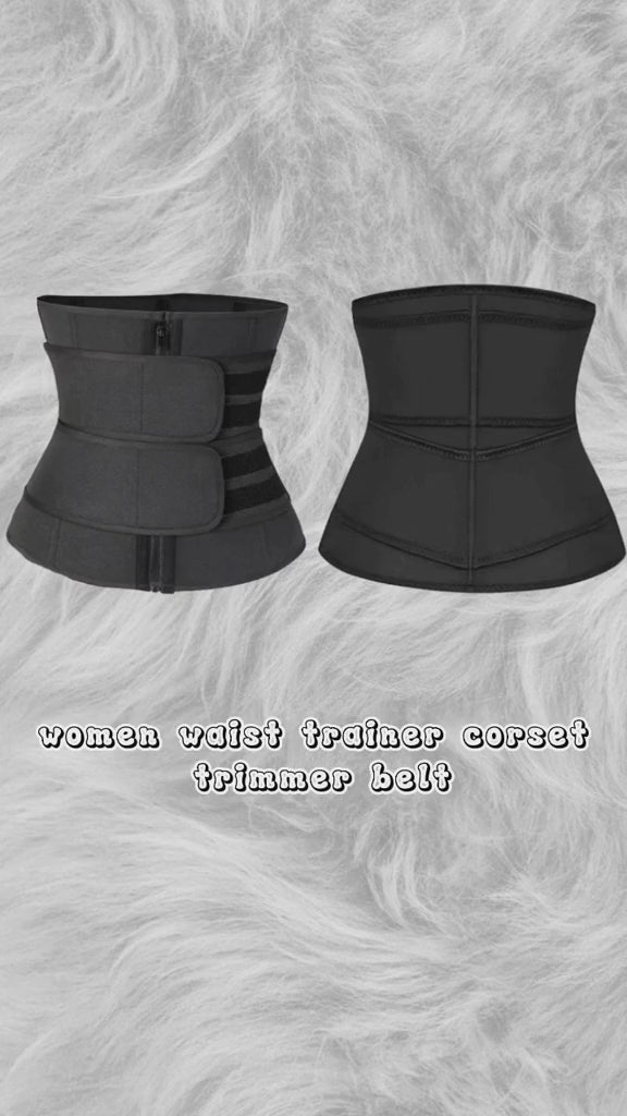 Bright Pink Double-Layered Waist Trainer Belt with Zipper Closure