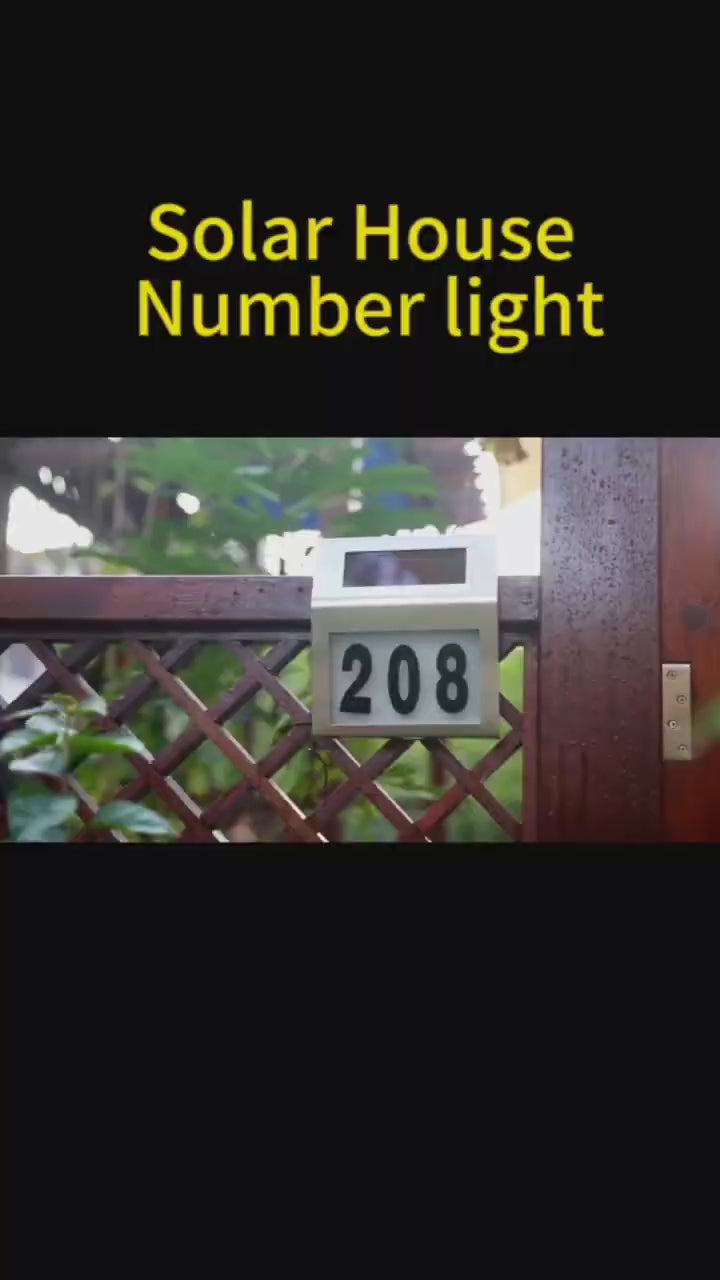 لوحة عنوان LED لرقم المنزل بالطاقة الشمسية