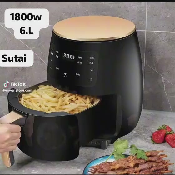 6L 1800W Air Fryer - 360 Rapid Hot Circulation Technology Air Fryer