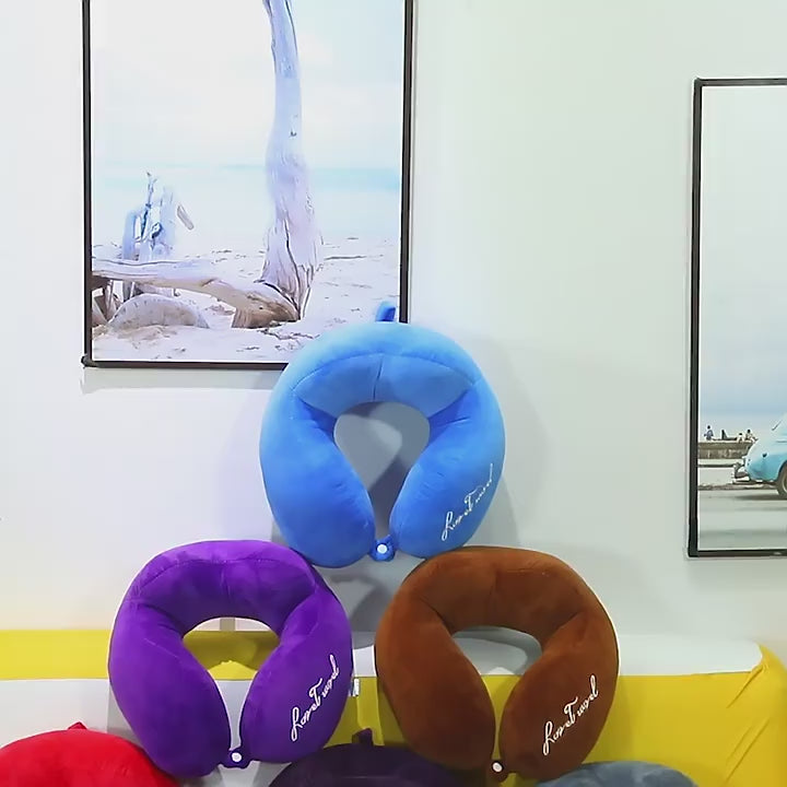 وسادة متعددة الوظائف على شكل حرف U ذات سنام مزدوج للرقبة أثناء السفر بالطائرة