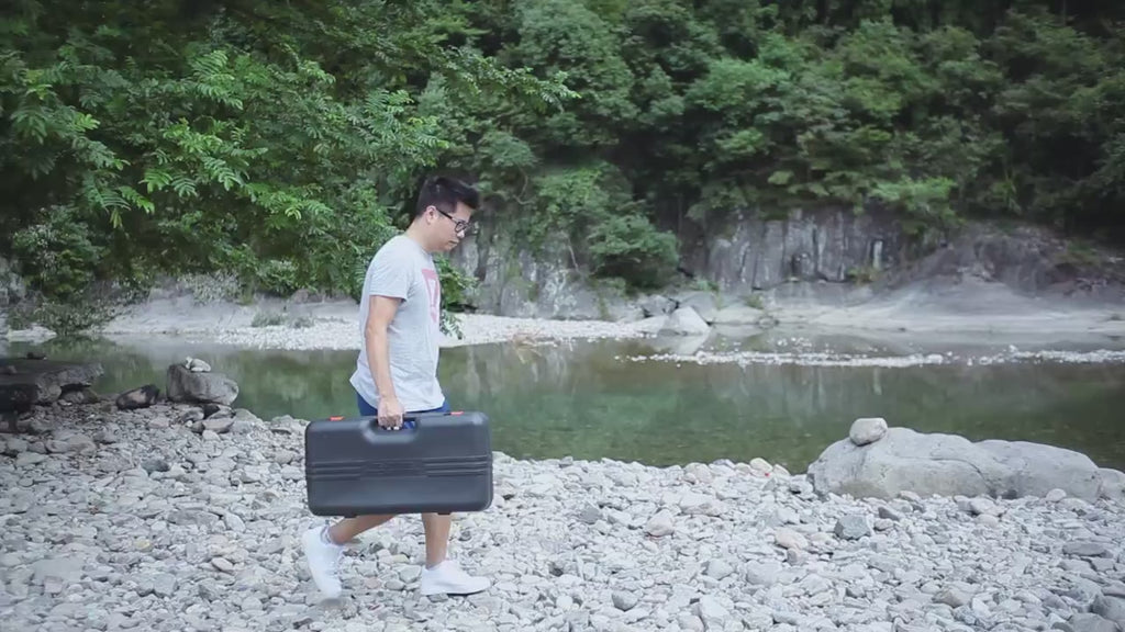 Dual Burner Butane Camping Stove, Portable Outdoor Cooker with Auto-Ignition & Carrying Case