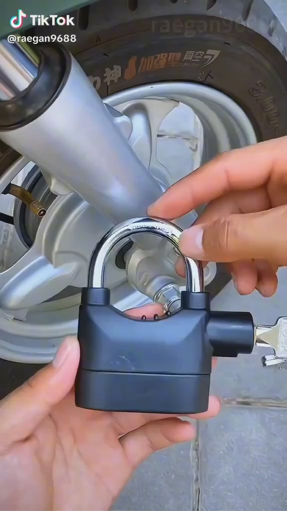 قفل أمان إنذار مع جهاز استشعار الحركة وصافرة الإنذار و3 مفاتيح