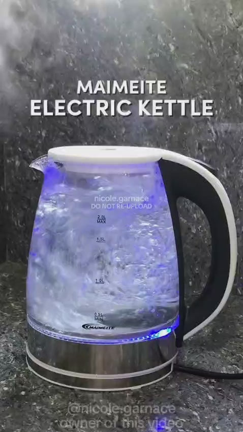 غلاية كهربائية زجاجية بسعة 2 لتر لتسخين الماء