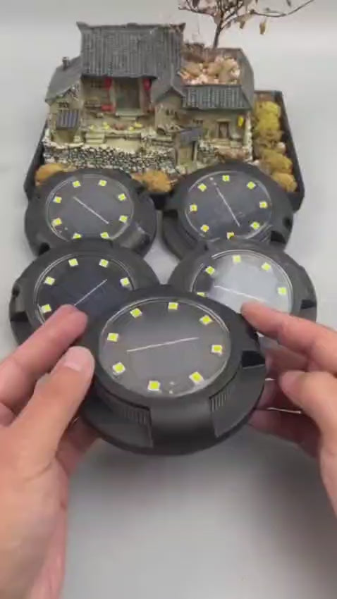 Solar Driveway Lights Solar Dock Lights 9 Colors in 4 Pack, Waterproof IP68, Outdoor