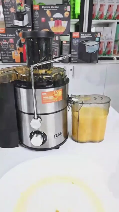 عصارة RAF، عصارة طرد مركزي مع مجرى تغذية كبير جدًا مقاس 3 بوصات، 3 سرعات، سهلة التنظيف، عصارة كهربائية
