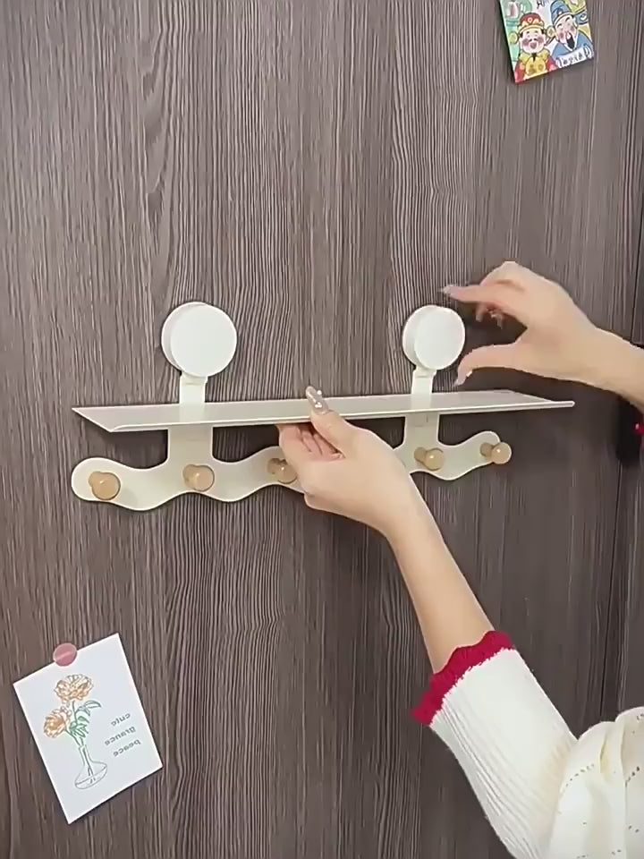 حامل دش مع كوب شفط مفرغ من الفولاذ الكربوني، رف تخزين مثبت على الحائط