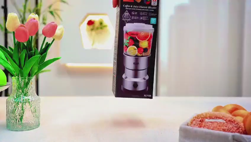 خلاط عصير راف 2 في 1 من الفولاذ المقاوم للصدأ، مطحنة قهوة أوتوماتيكية، مطحنة قهوة كهربائية