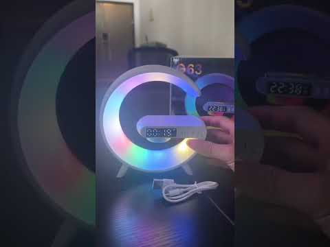 Mini Wireless Charging Atmosphere Lamp,Bluetooth Speaker Alarm Clock