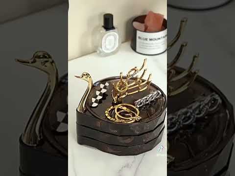 Layer Acrylic Swan Earring Storage Boxes, Dustproof Clear Jewelry Storage Box