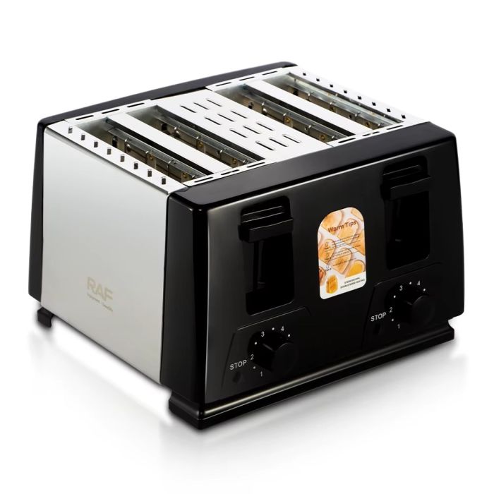 RAF 1300W 4-Slice Toaster with 6 Adjustable Levels