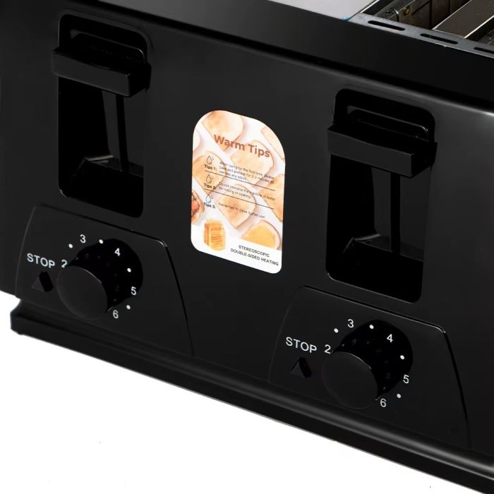 RAF 1300W 4-Slice Toaster with 6 Adjustable Levels