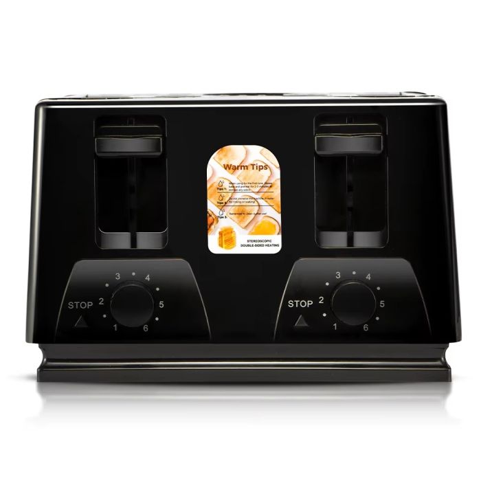 RAF 1300W 4-Slice Toaster with 6 Adjustable Levels