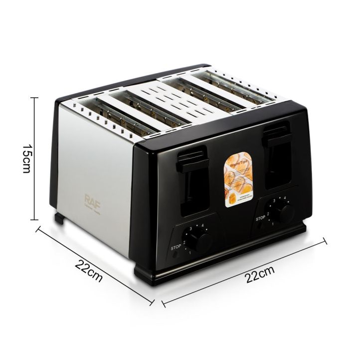 RAF 1300W 4-Slice Toaster with 6 Adjustable Levels