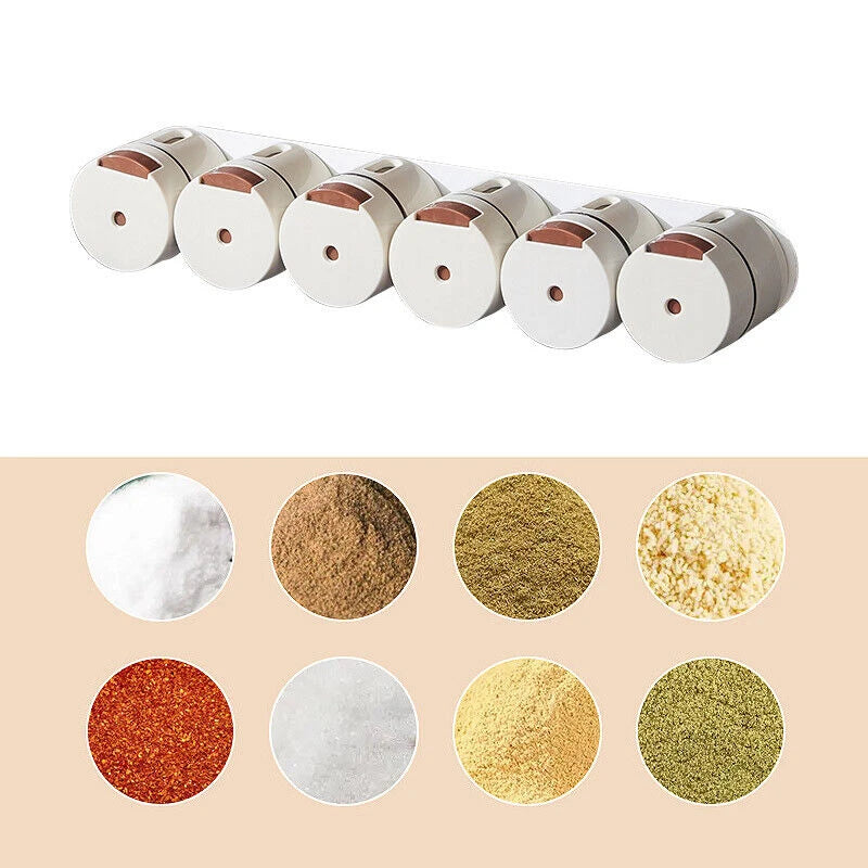 Set of 6 Magnetic Condiment Containers for Kitchen