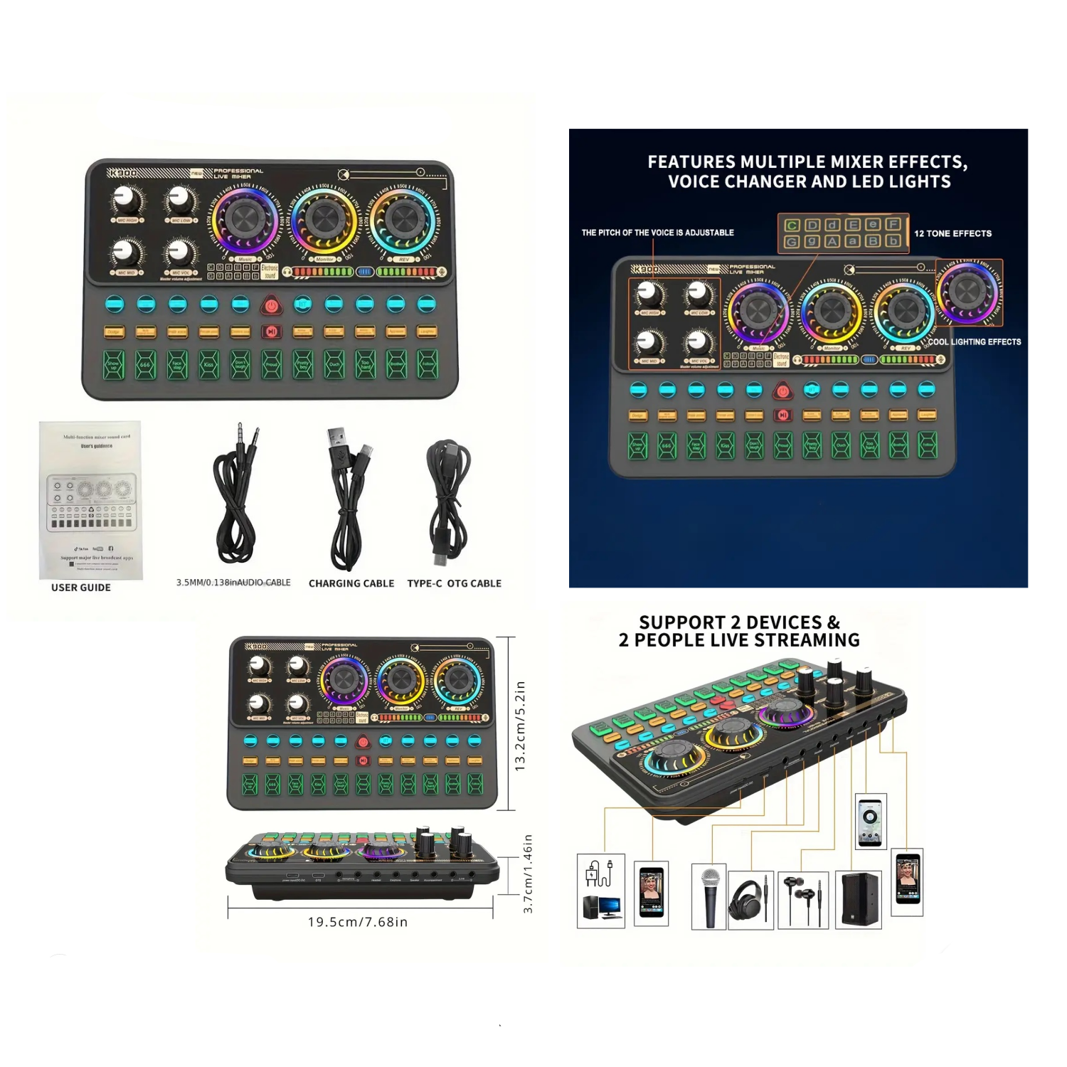 بطاقة صوت رقمية محمولة متعددة الوظائف SK900