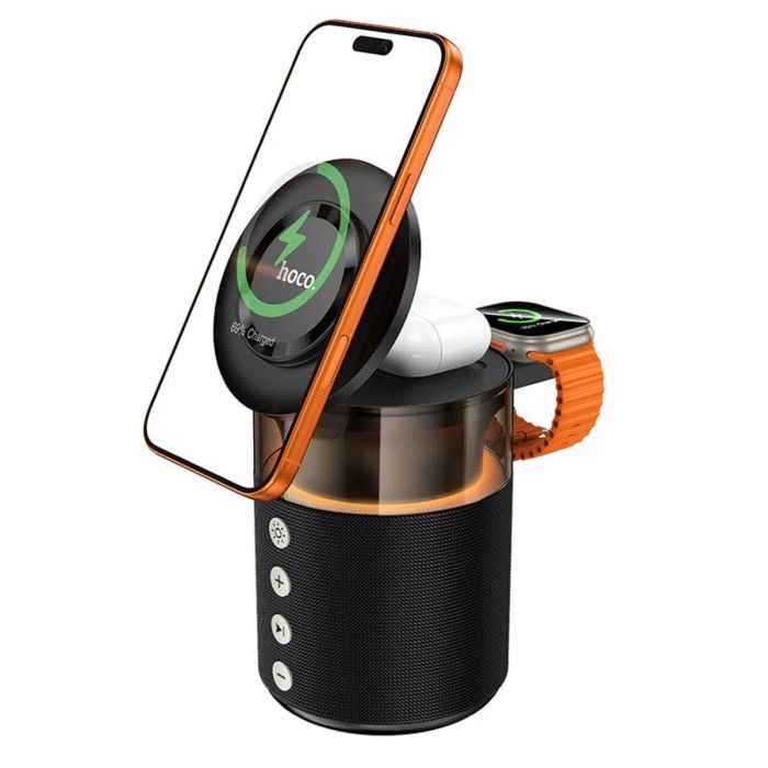 HOCO DWQ05 4-in-1 Magnetic Wireless Charger with Speaker