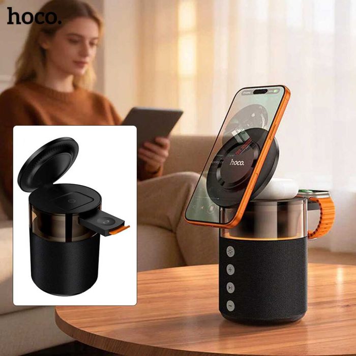 HOCO DWQ05 4-in-1 Magnetic Wireless Charger with Speaker