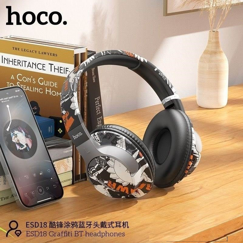 سماعة بلوتوث Hoco Esd18 بنمط جرافيتي.
