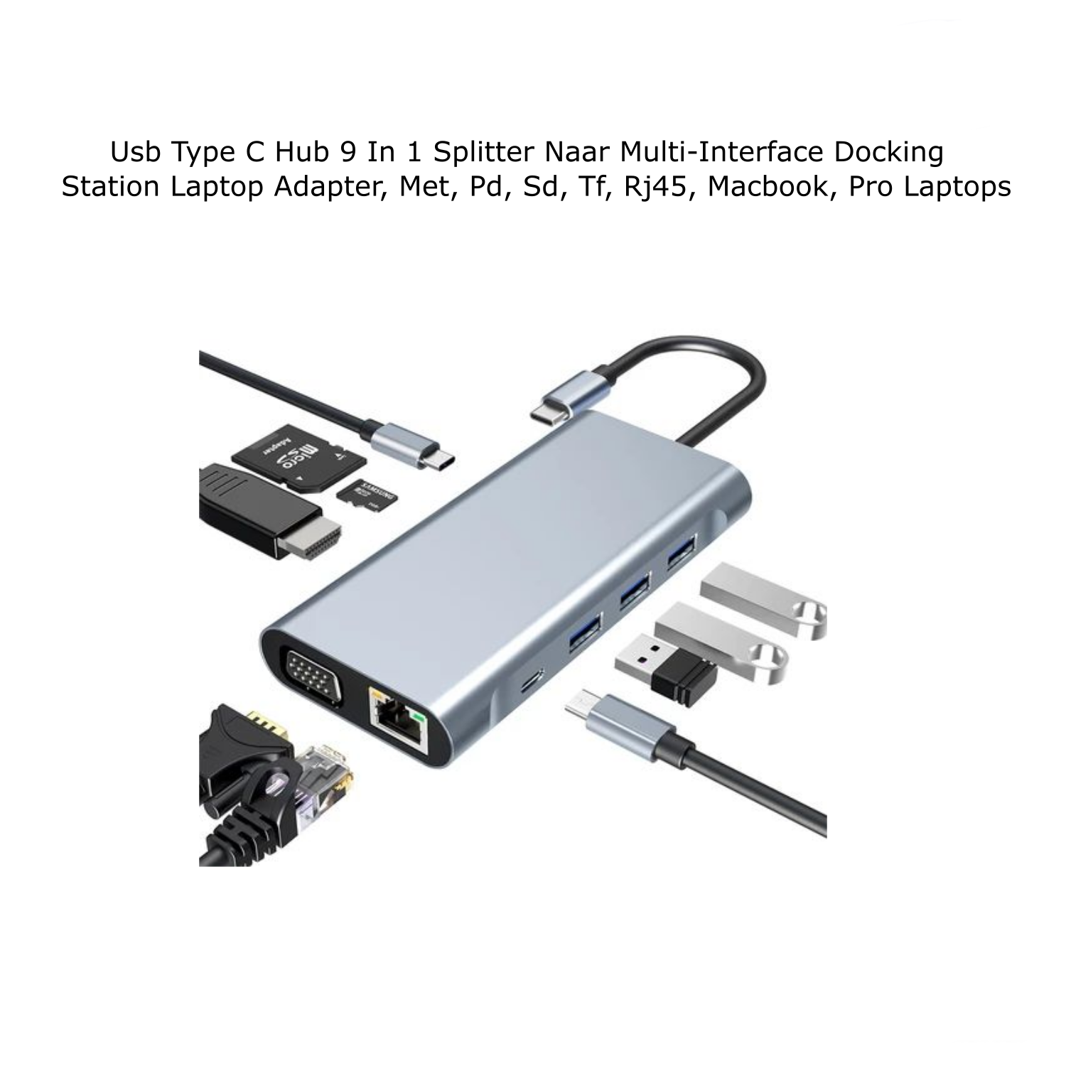موزع USB C، محول متعدد المنافذ 12 في 1 USB C، مع HDMI 4K