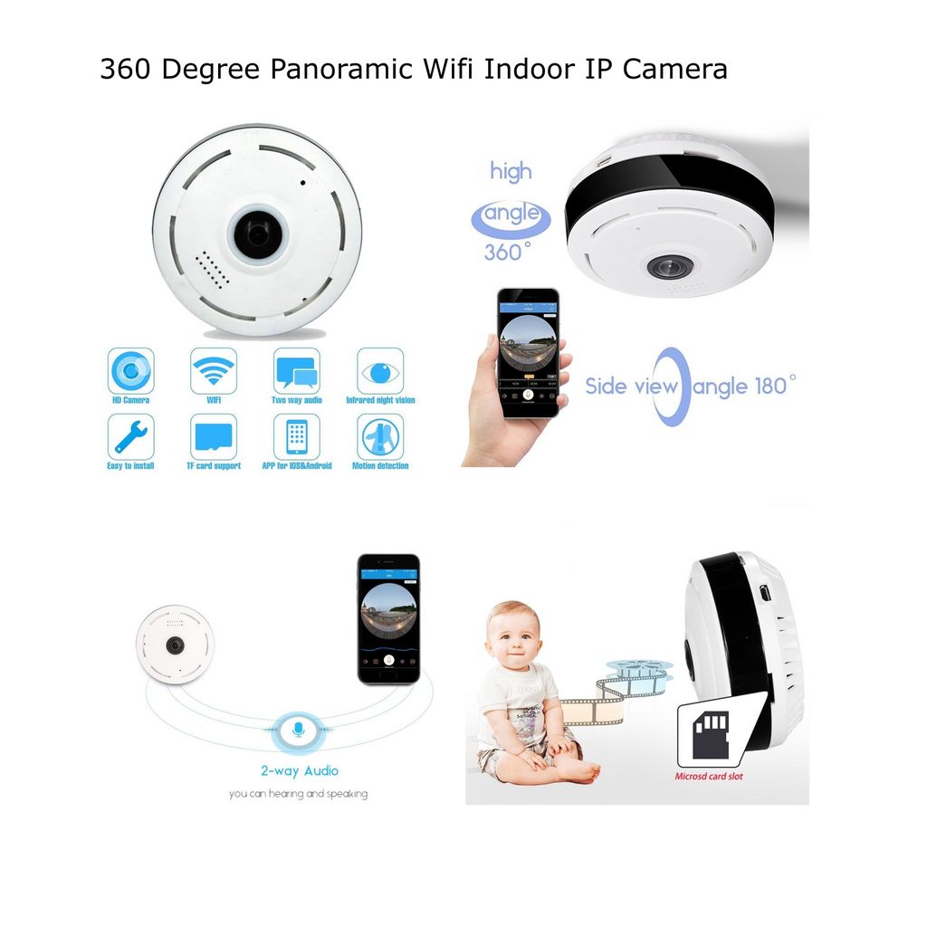 كاميرا مراقبة منزلية V380 5MP بانورامية لاسلكية مزودة بخاصية WIFI