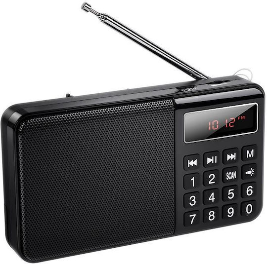 HOCO HI50 Tabletop Radio Battery with Bluetooth and USB Black
