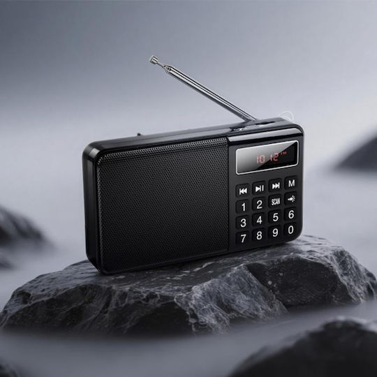 HOCO HI50 Tabletop Radio Battery with Bluetooth and USB Black