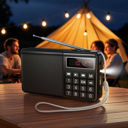 HOCO HI50 Tabletop Radio Battery with Bluetooth and USB Black