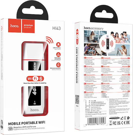 HOCO HI43 USB Network Adapter with Wireless Wi-Fi Connection 150Mbps